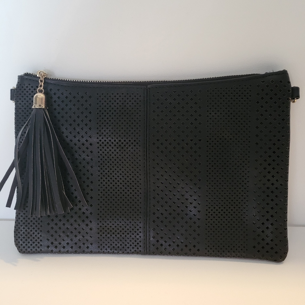Black Perforated Clutch